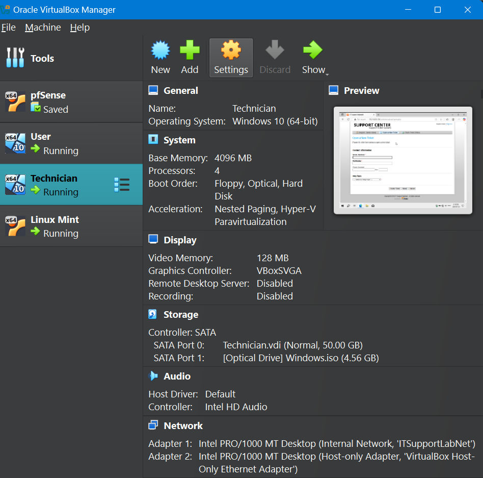 Technician VM Setup